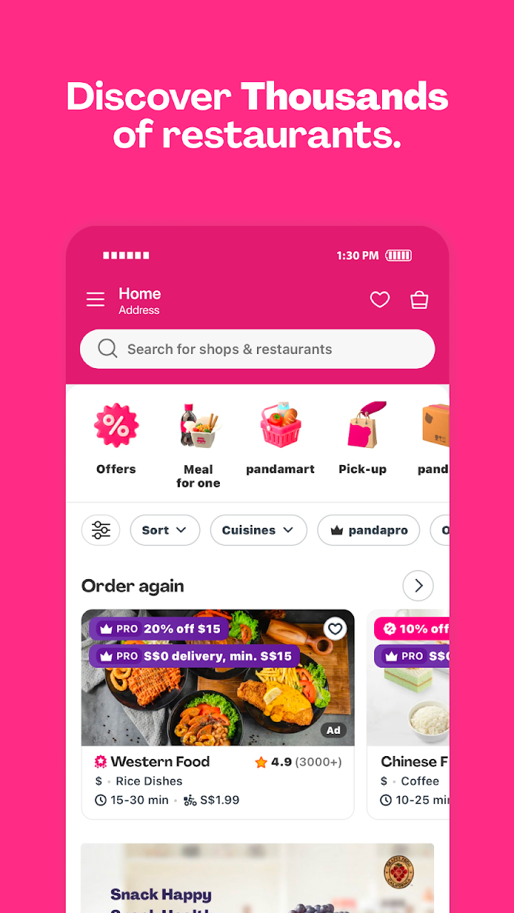 foodpanda: food & groceries screenshot 2 – official Android interface preview